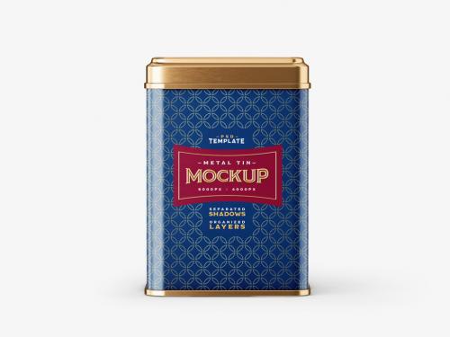 Square Tin Can Mockup - 448597845