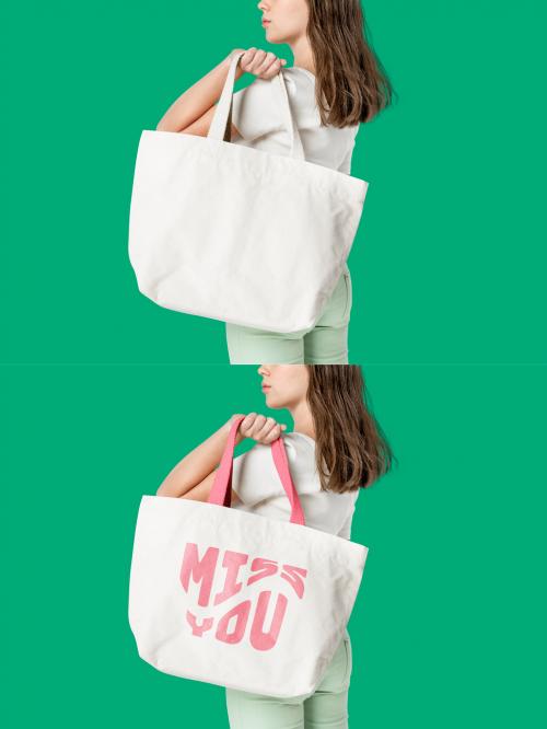 Beige Tote Bag Mockup - 448601892