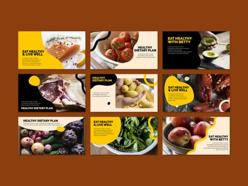 Healthy Dietary Plan Banner Layout Set - 448601900