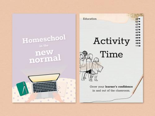 Homeschool and Activity Time Poster Layout in the New Normal - 448647839