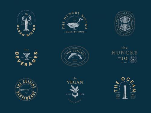 Aesthetic Logo Layout for Restaurant Set - 448647873