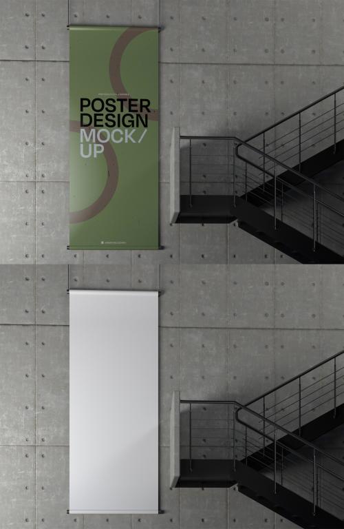 Hanging Poster Mockup - 450174643