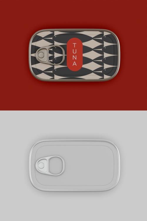 Top View of Tuna Packaging Mockup - 450174909