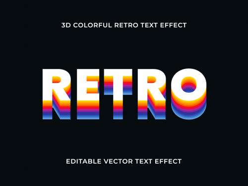 Editable Retro Text Effect Template - 450199995