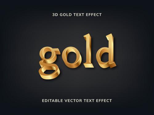 Golden 3D Text Effect Template - 450199998