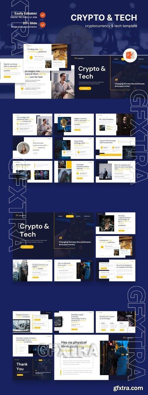 Crypto & Tech - Cryptocurrency Powerpoint Template HLR7RTF