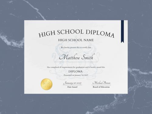 Paper Certificate Template for High School - 450200060