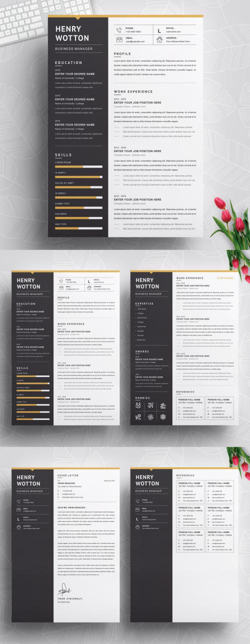 Black and White Minimalist Creative Resumecv Template - 450201966