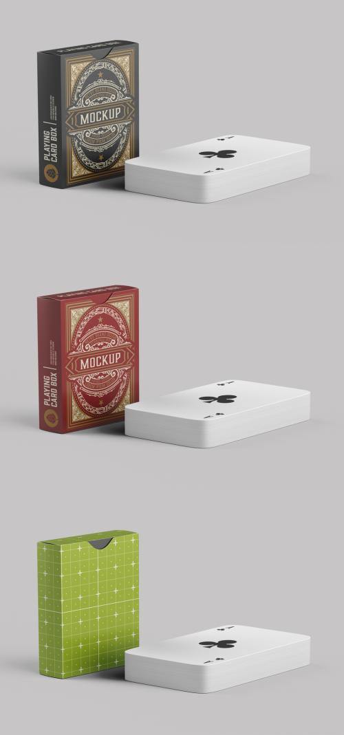 Box with Playing Cards Mockup - 450203421