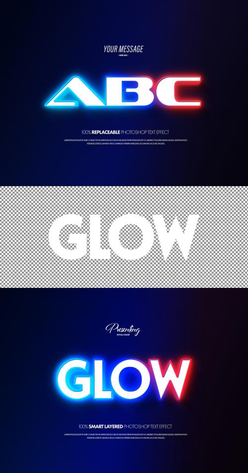 Glowing 3D Text Box Effect - 450208900