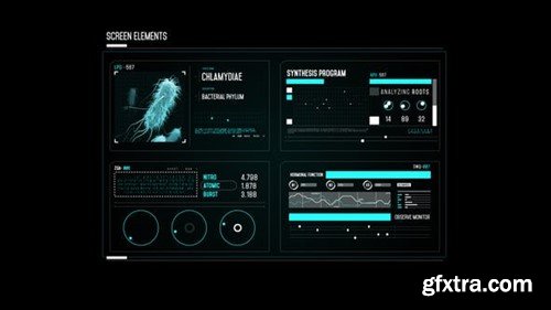 Videohive HUD Screen Bacterial Scan 50811409