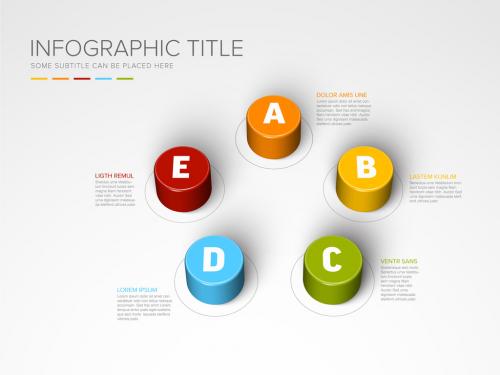 Minimalisticfive Layout with Five Cylindric Elements in Circle - 450210470