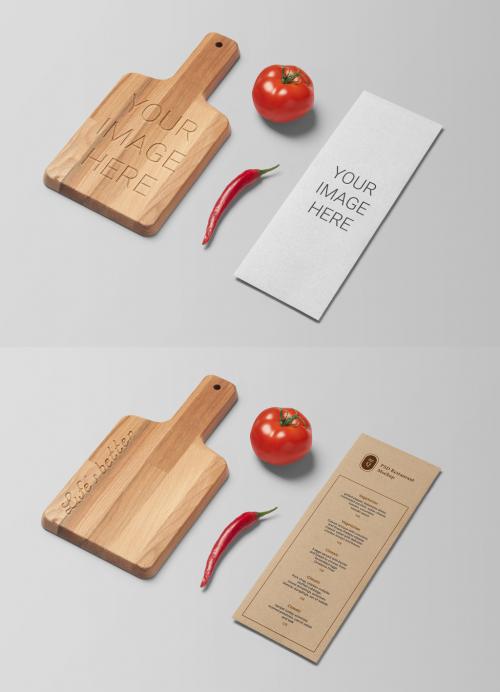 Menu with Desk Mockup - 450526621