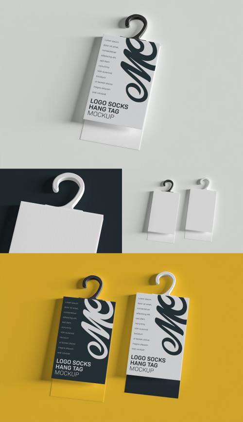 Hanging Tag Mockup with Plastic Hanger - 450531638