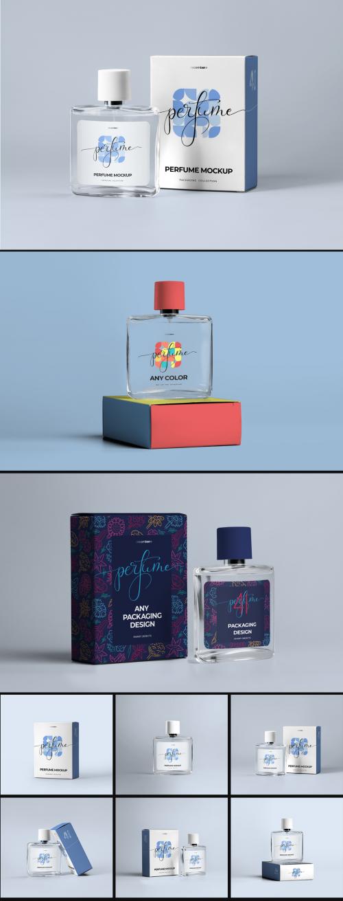 6 Mockup Boxes and Perfume Bottles - 451246219