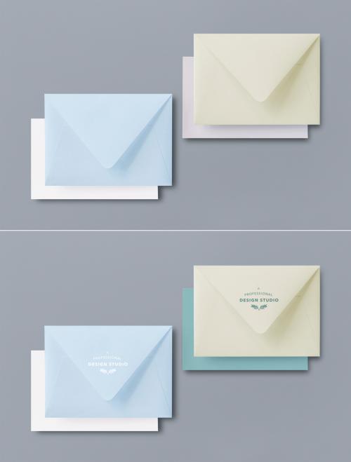 Closed Envelope Mockups with Invitation Cards - 451623350