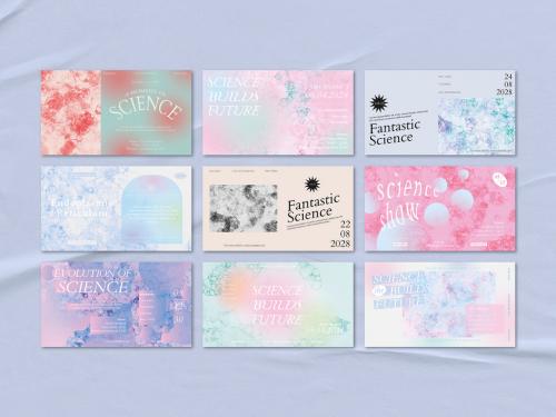 Aesthetic Bubble Art Layout with Love Quote Blog Banner Set - 451623384