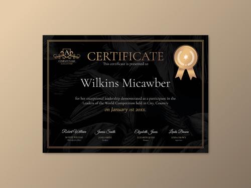 Luxury Ornamental Certificate Layout in Black and Gold - 451623490