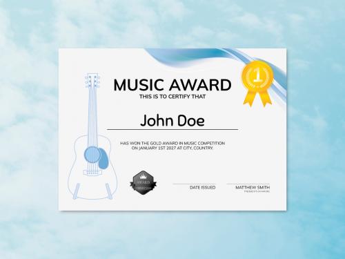 Music Award Certificate Layout - 451623492