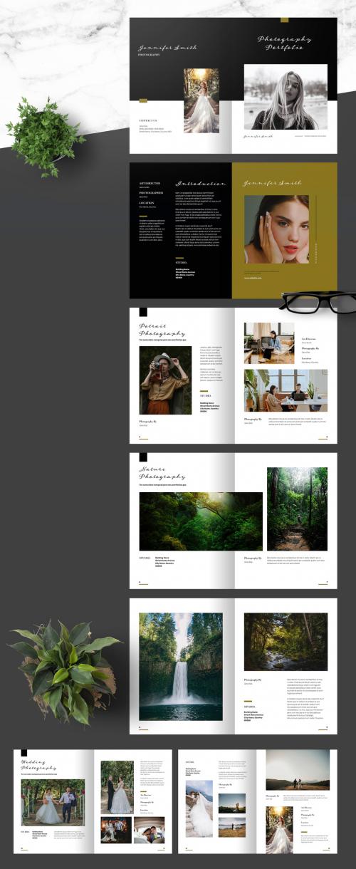 Photo Portfolio Template with Gold Accent - 451628239