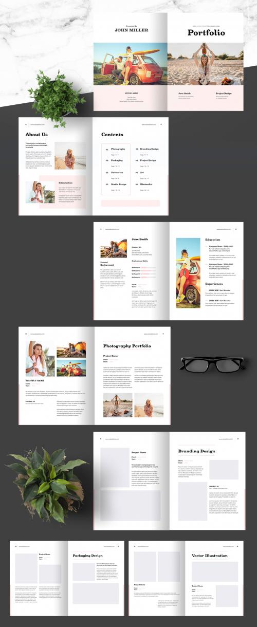 Design Portfolio Template with Pastel Accent - 451628244