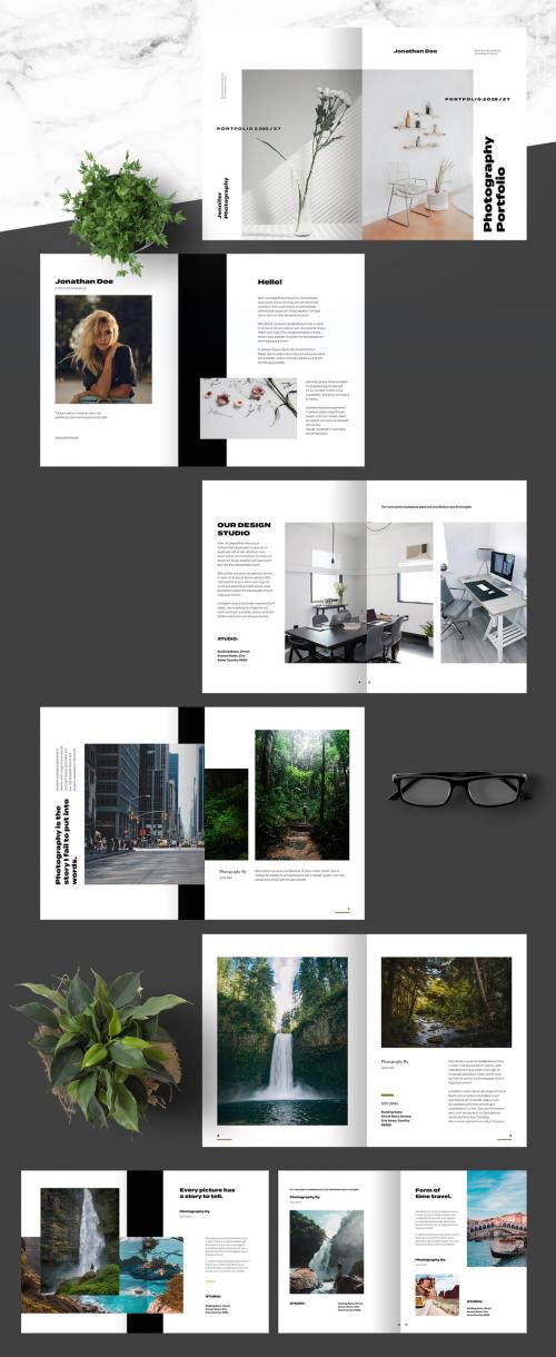 Photo Portfolio Template with Black Accent - 451628250