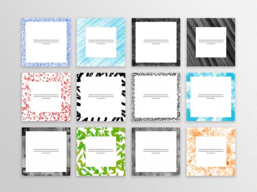 12 Social Layouts with Various Graphic Frames - 451680019