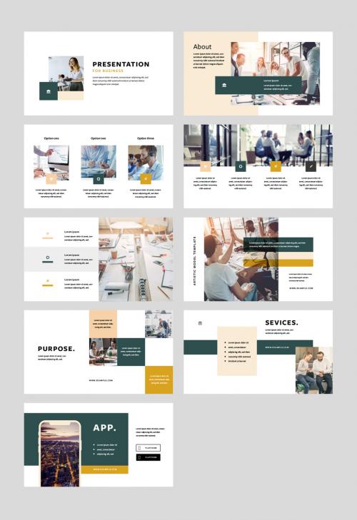 Clean Business Presentation Layouts - 451680073