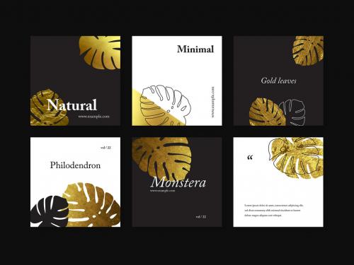 Monstera Leaves Social Media Post Layouts - 451680078