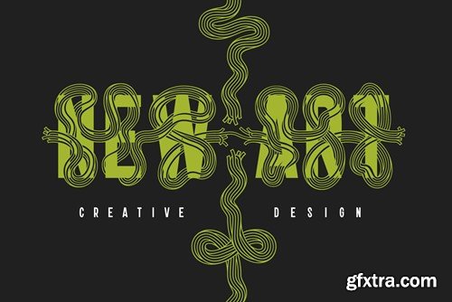 Twisted Ribbon — Creative Font HSPDX73