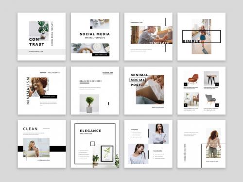 Minimal Design Social Media Post Layouts - 451680082