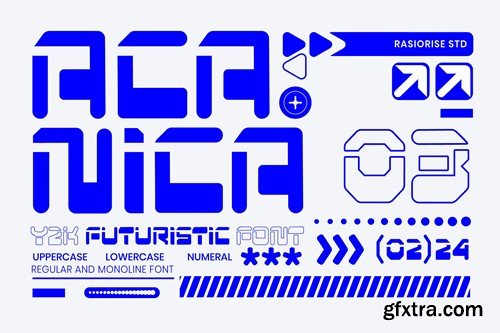 Acanica - Y2K Futuristic Display Font F5VQNEM
