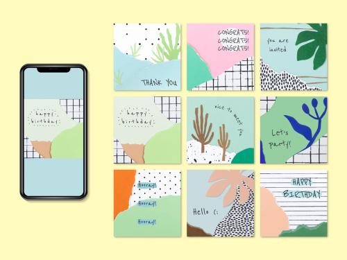 Creative Ripped Paper Collage Template Set - 451684803