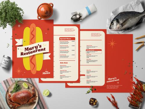 Retro Restaurant Food Menu - 451703151