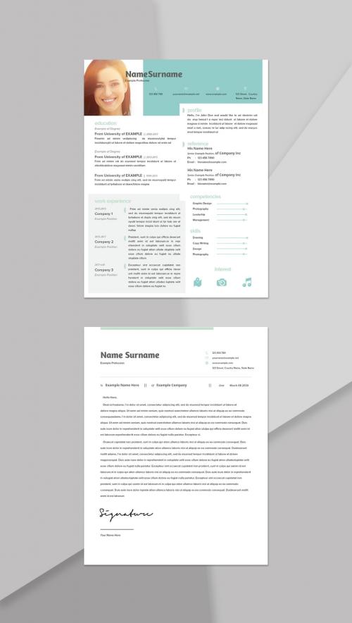 Resume with Light Blue Accents - 451707437