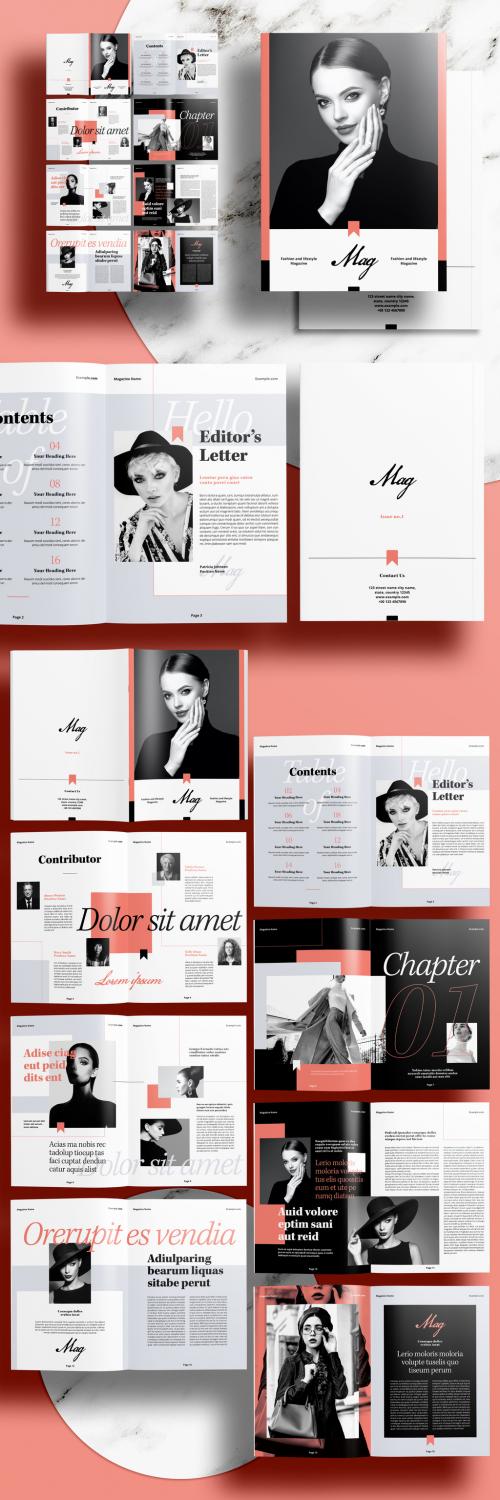 Red Modern Magazine Layout - 451707595