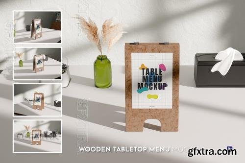 Wooden Tabletop Menu Mockup E5NCTYK