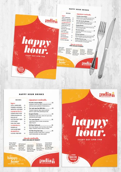 Modern Indian Restaurant Menu Flyer - 452579436