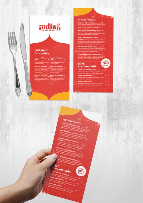 Thin Menu Flyer for Modern Indian Restaurant - 452579457