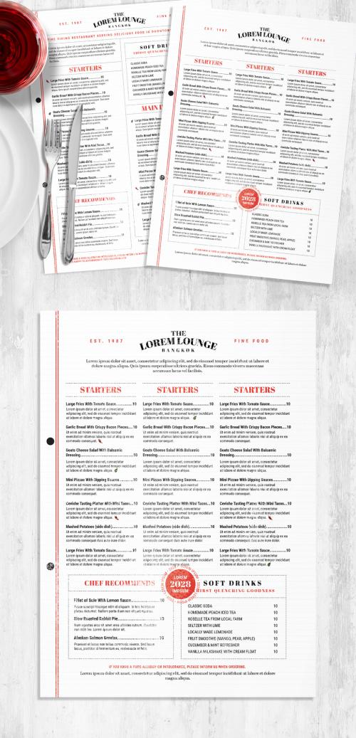 Typographic Menu Layout for Restaurant Cafe Bar - 452579469