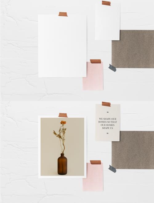 Paper Collage Mockup on the Wall - 452599155