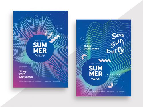 Summer Wave Music Festival Flyer Layout - 452613007