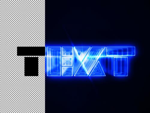 3D Cinema Glowing Neon Text Effect - 452613405