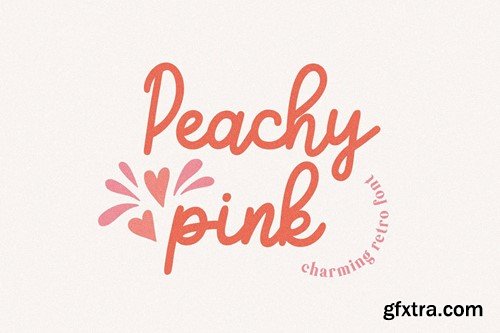 Peachy Pink Handwritten Retro Font KZPX8VG