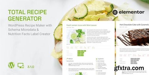 CodeCanyon - Total Recipe Generator - WordPress Recipe Maker with Schema and Nutrition Facts (Elementor addon) v3.1.0 - 21445400 - Nulled