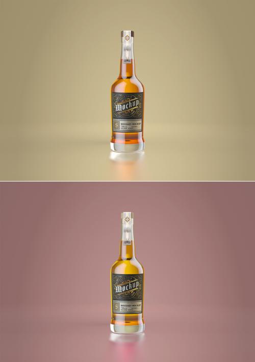 Whiskey Glass Bottle Mockup - 452796825