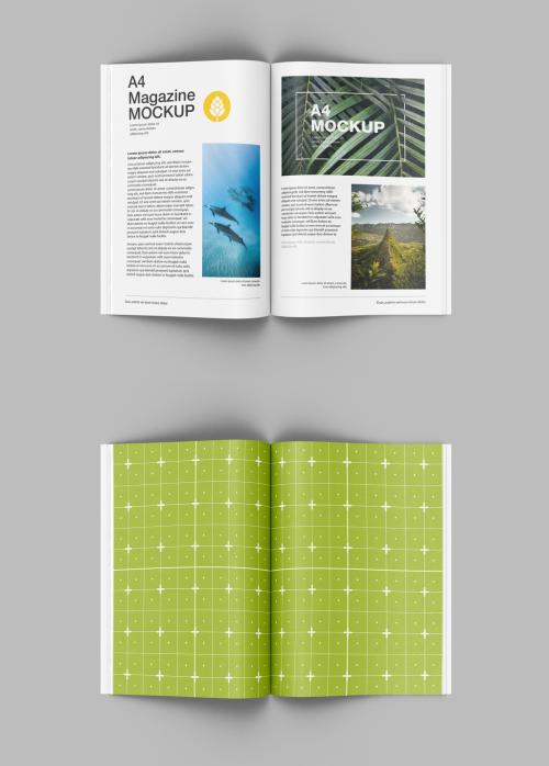 Top View Matte Magazine Mockup - 452796832