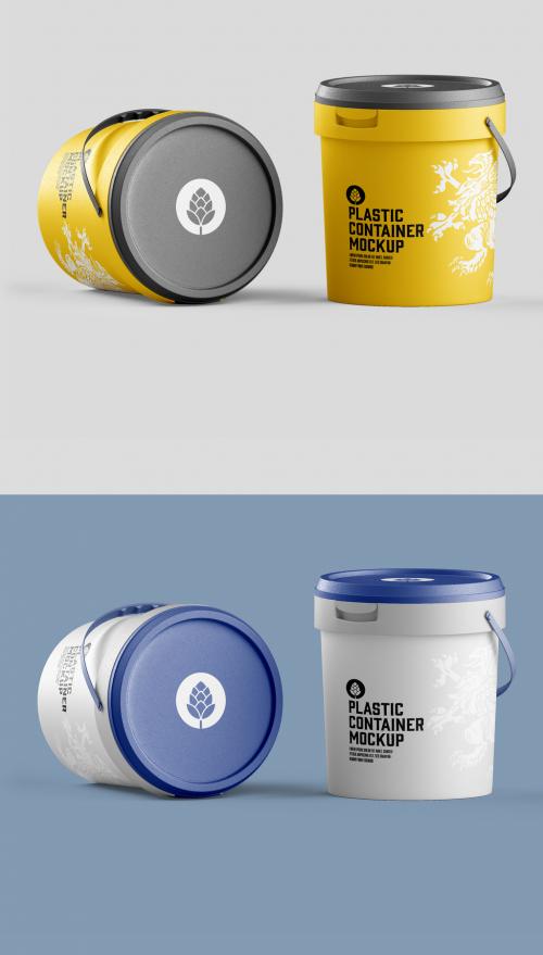 Plastic Paint Bucket Mockup - 452796838