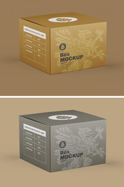 Square Cardboard Box Mockup - 452796852