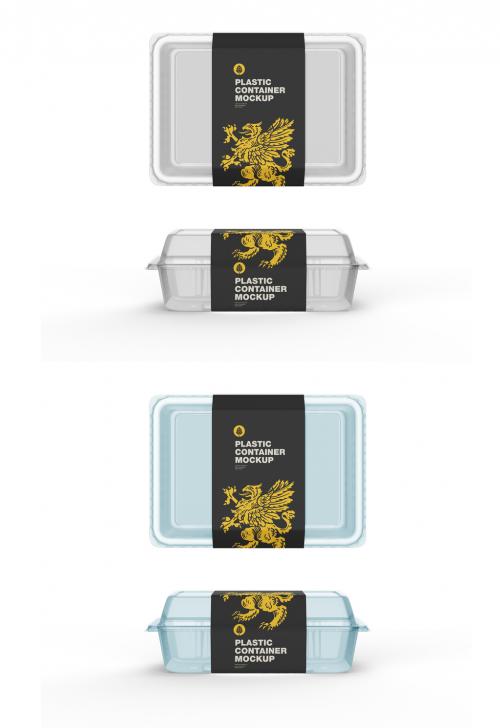 Plastic Container Mockup - Top and Front View - 452796861